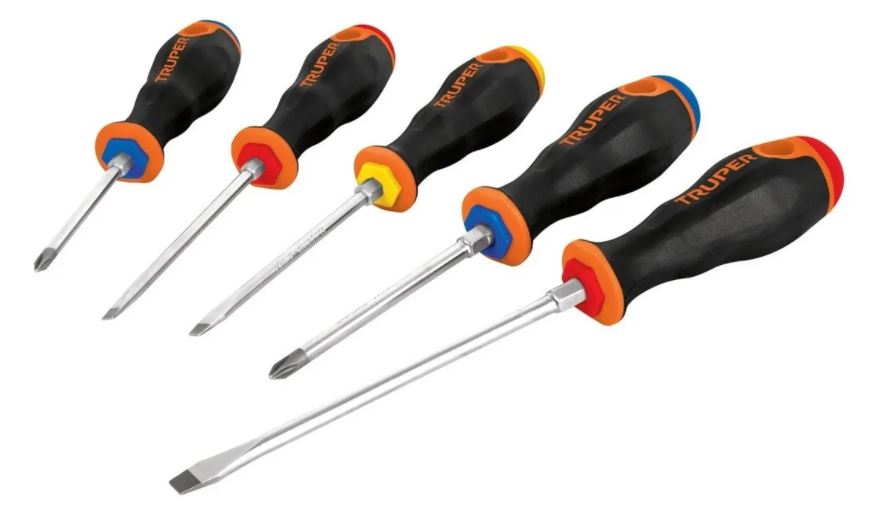 JUEGO DESARMADORES MANGO COMFORT FIT 5 PZAS COD. 14138