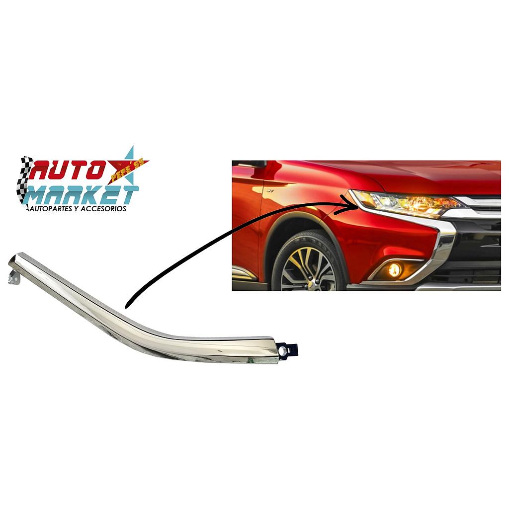 MOLDURA EXT DE FARO (FASCIA) MITSUBISHI OUTLAN DER DE 2016 AL 2017 CROM DER (131169)