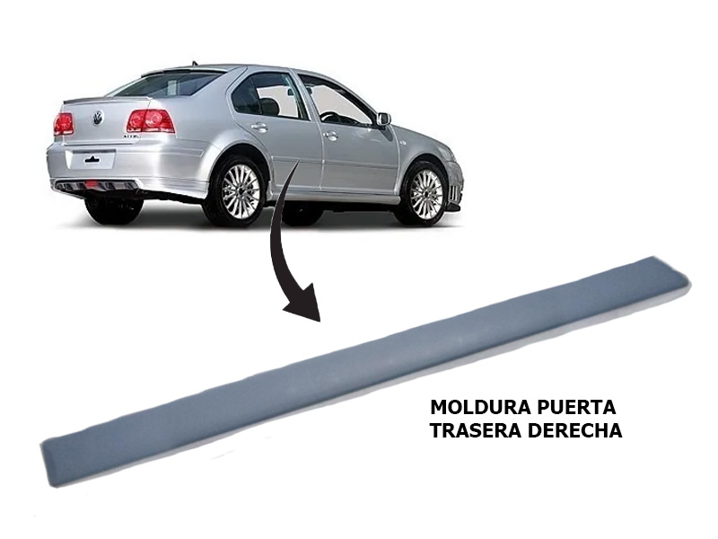 MOLDURA PUERTA VOLKSWAGEN JETTA CLASICO DE 2008 AL 2014 TRAS DER (119567) AE TW