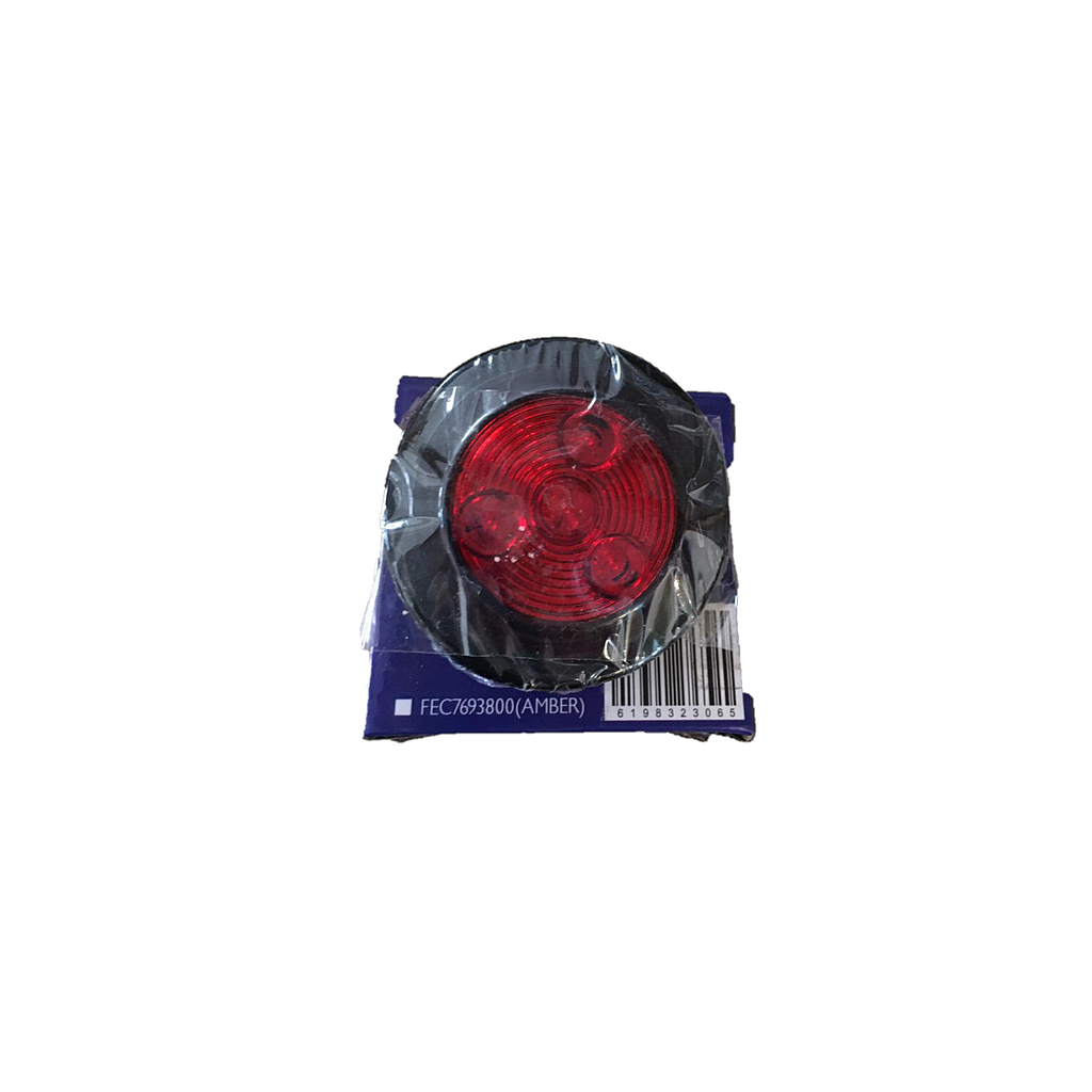 PLAFON 3 LEDS ROJO REDONDO C/LUZ FIJA C/BISEL NEG 12V 1 PZA COD. FEC7694400 (131345)