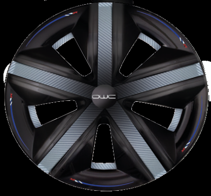 [1242-14GY] TAPON RIN 14" OWC NEG -CINTA GRIS (1242-14GY)