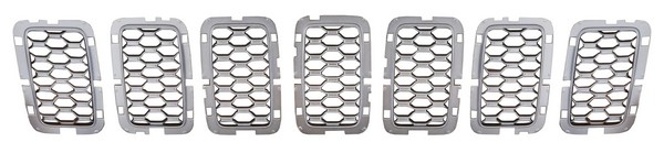 REJILLA (PARRILLA) JEEP GRAND JEEP CHEROKEE 17-18 PLATA INSERTO TW