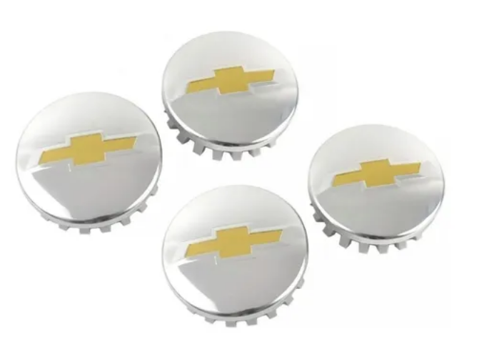 TAPON RIN CENTRO CHEVROLET BEAT 52MM CROM JGO 4 PZAS N2