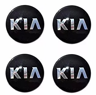 TAPON RIN CENTRO KIA 52MM NEG/CROM JGO 4 PZAS N2
