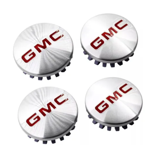 TAPON RIN CENTRO GMC YUKON/ DENALI  83 MM CROM/ROJO JGO 4 PZAS N2