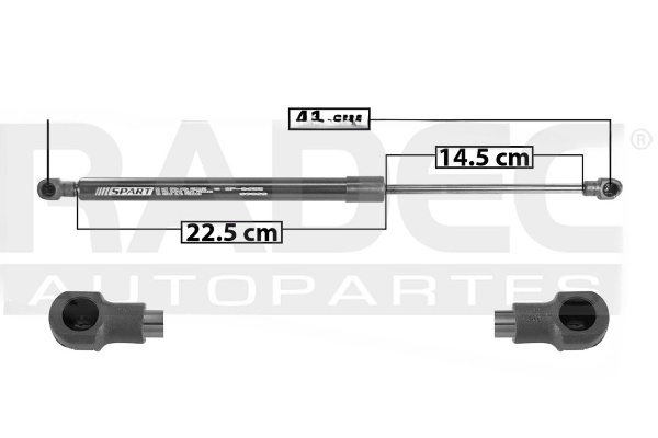 AMORTIGUADOR 5TA PTA (RESORTE GAS) CHEVROLET BEAT 18-21 C/BASE IZQ
