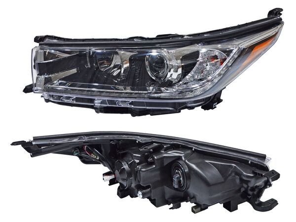 FARO TOYOTA HIGHLANDER 2017 AL 2019 FILO CROMADO C/LUZ DE DIA IZQ