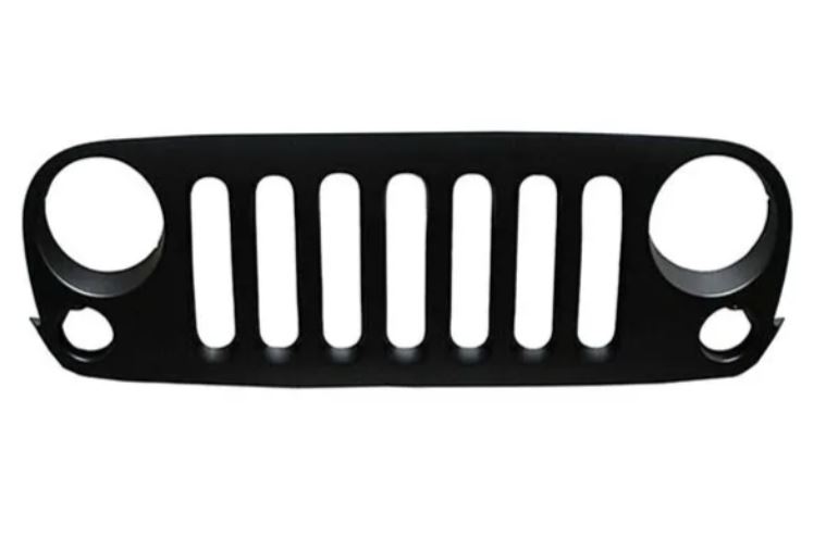 [DGG053] PARRILLA JEEP WRANGLER 2007 AL 2017 NEG P/FARO AUX TW