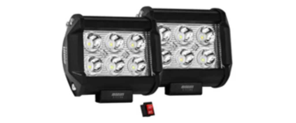 KIT BARRA LED UNIVERSAL 6 LED 18W 75X95X58 MM 18W/23W 3800 LUMENES 2 PZAS OSUN