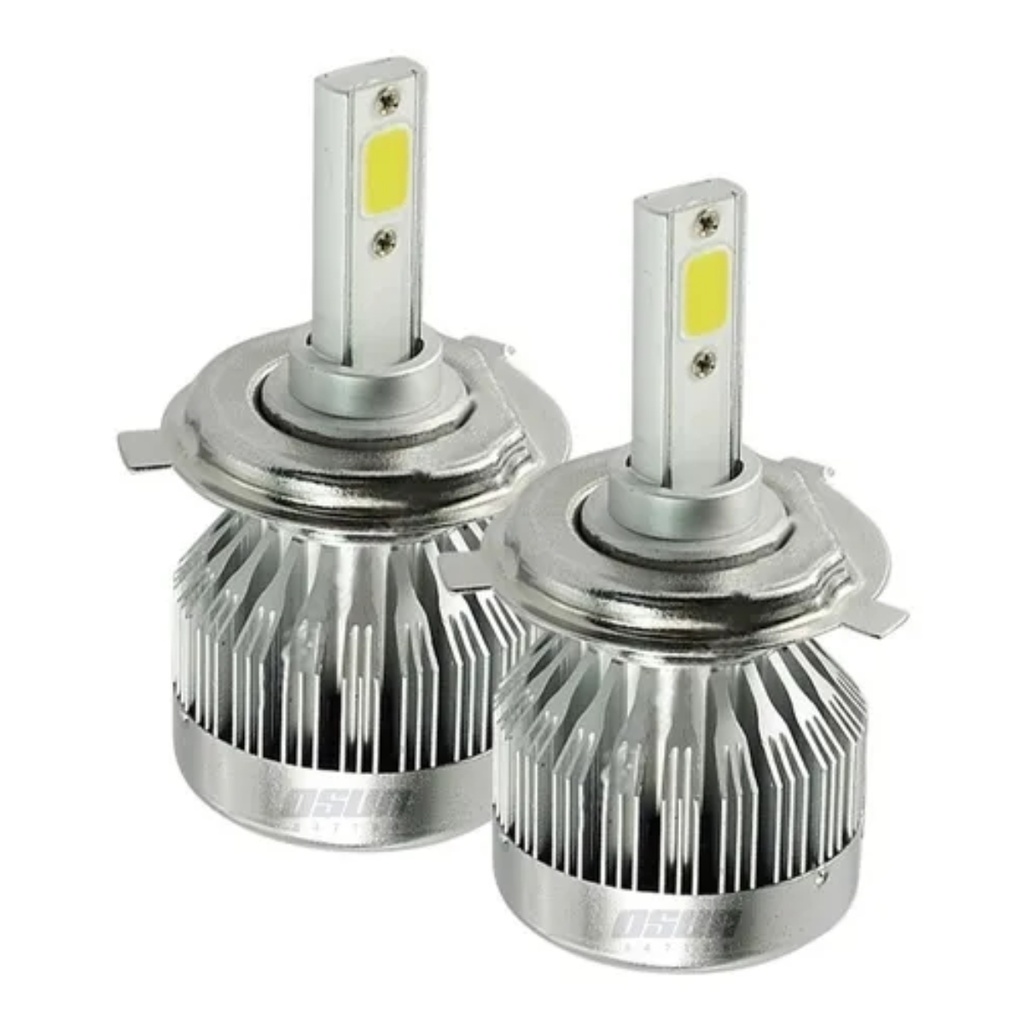 BULBO (FOCO) LED H4 2 CARAS LUZ ALTA/BAJA 35W/55W 8-32 V 2 PZAS OSUN C/VENTILADOR C/EMP MOJ