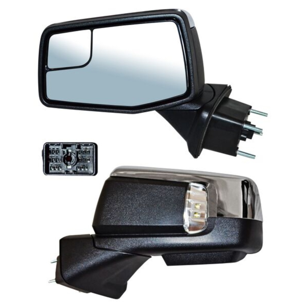 ESPEJO CHEVROLET PU 1500/ SILVERADO 2019 AL 2022 ELECT CROM C/DESEMP C/PUNTO CIEGO C/DIRECC C/LUZ INF C/MEM AUTOABATIBLE 15 PINES IZQ