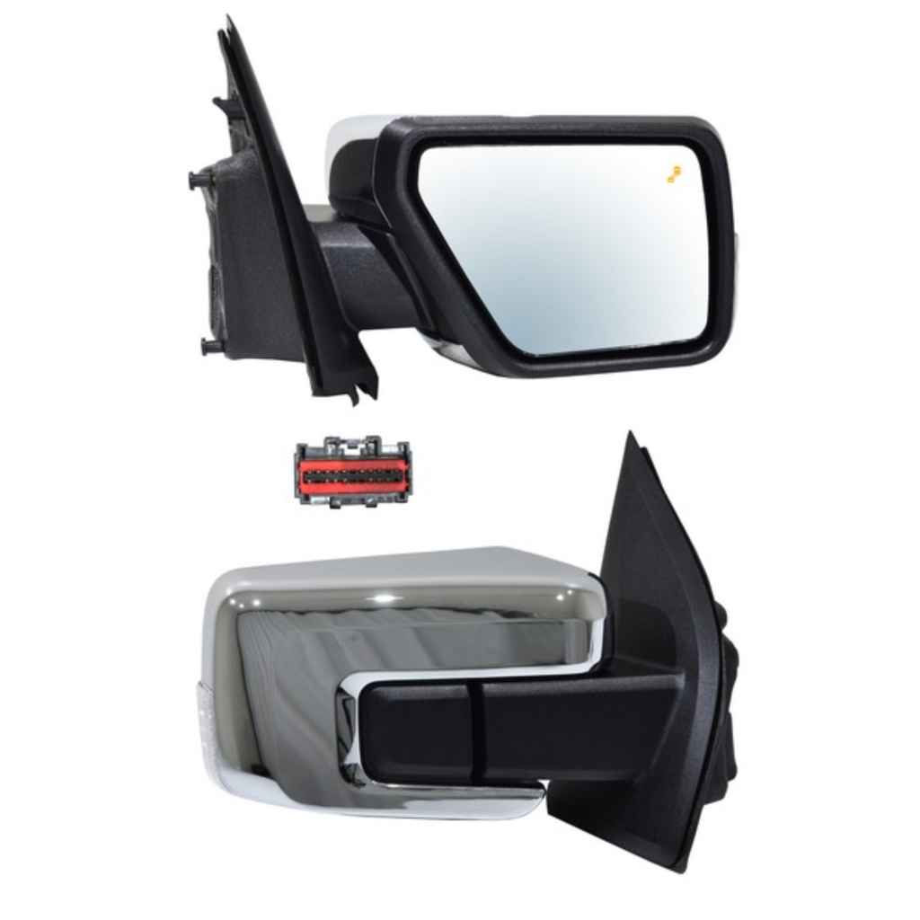 ESPEJO FORD PU/ F150 2021 AL 2024 ELECT CROM C/DIRECC C/DESEMP C/LUZ INF C/SENS PUNTO CIEGO C/SENS TEMP C/MEM AUTOABATIBLE 16 PINES DER