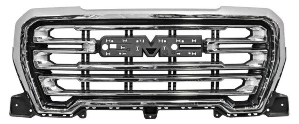 PARRILLA CHEVROLET SIERRA PU/ SLE/AT4/DENALI 2019 AL 2022 CROM LINEAS