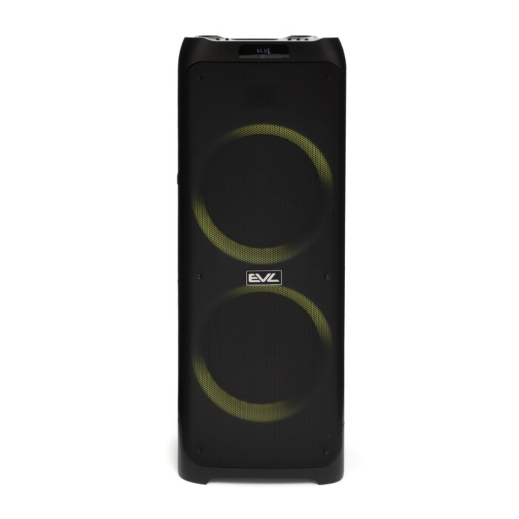 BOCINA PORTATIL 50.4″ X 18.89″ EVL 16 000W C/RADIOFM BLUETOOTH/USB/MICROSD/AUX C/LUZ LED 2 BOCINAS EVL COD. ES215-01 S/EMPAQUE NUEVO