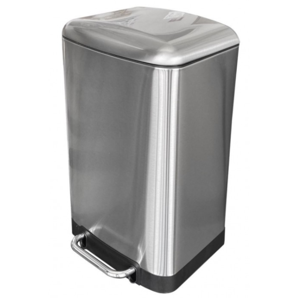 CESTO RECTANGULAR 30L ACERO C/PEDAL GRIS COLOR METALICO COD. 714GR NUEVO