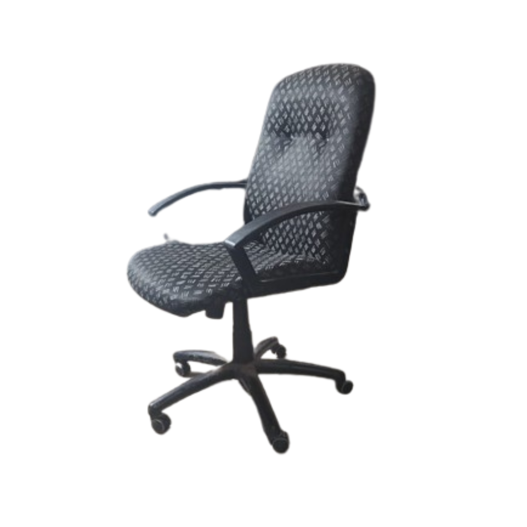 SILLA PARA ESCRITORIO C/RESPALDO ERGONOMICO P/OFICINA NEG/PLATA