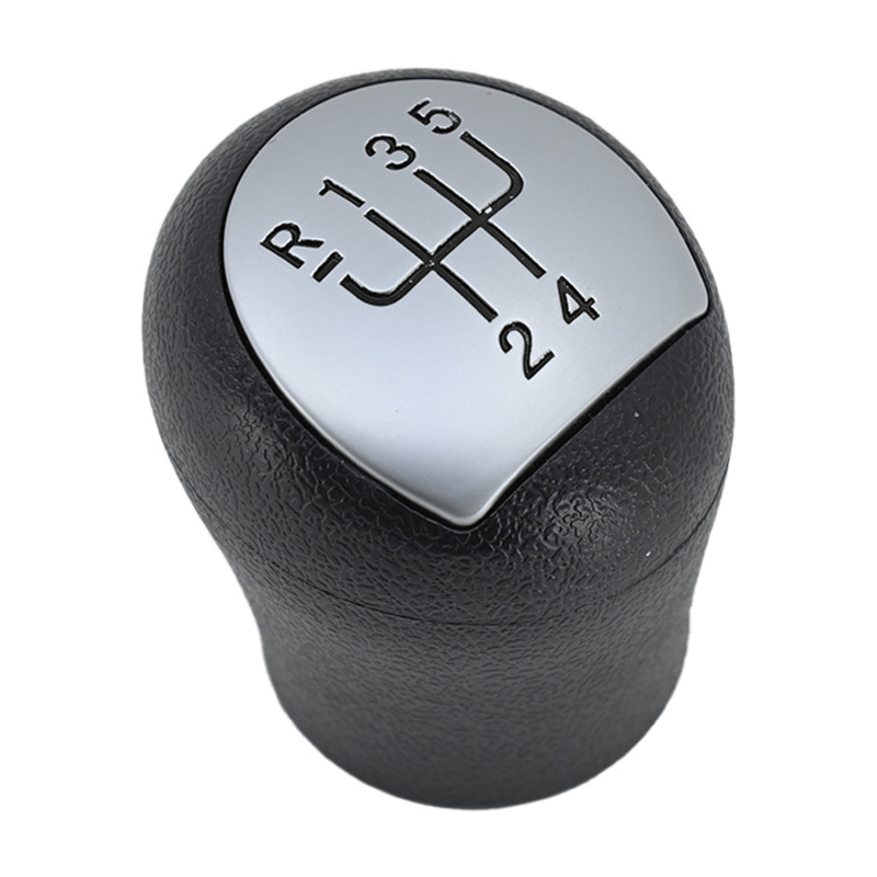 [109133MAN] PERILLA (POMO) PALANCA VELOCIDADES RENAULT CLIO 02-10/ RENAULT KANGOO 04-08/ NISSAN PLATINA 02-10/ PALANCA NEGRO/PLATA 5 PIEL SINTETICA TIPO ORIGINAL CHN 8200568122