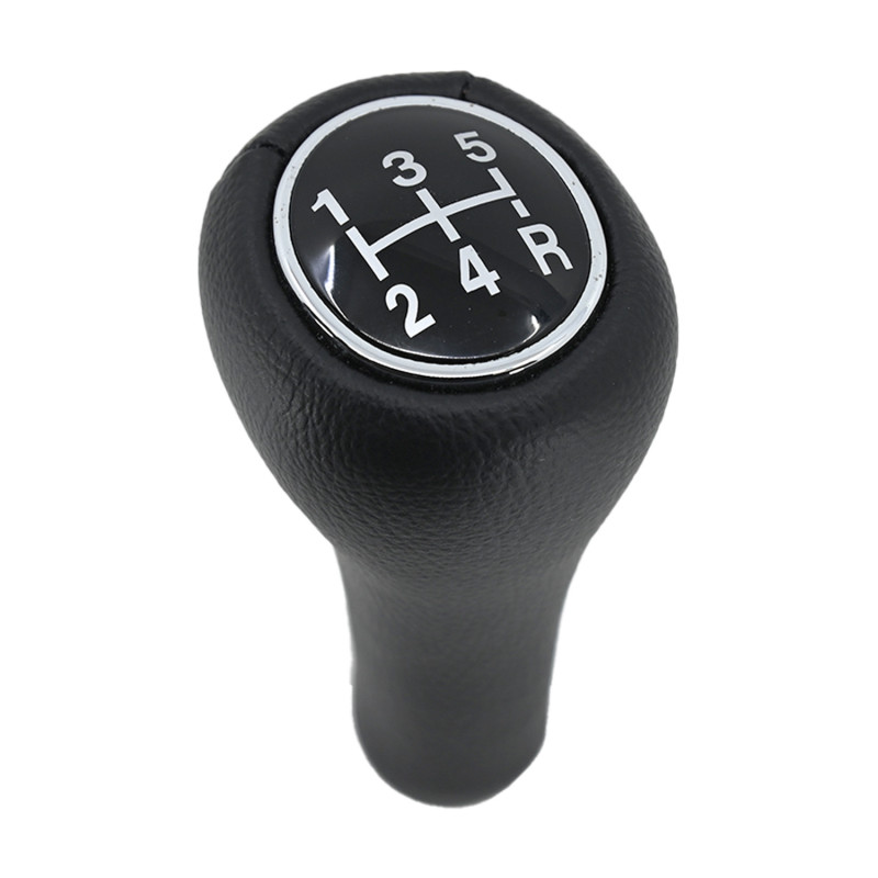 [109147MAN] PERILLA (POMO) PALANCA VELOCIDADES FORD COURIER 01-12/ FORD ECOSPORT 04-07/ FORD FIESTA 98-07/ FORD IKON 01-07/ FORD KA 01-08/ PALANCA NEGRO/ALUMINIO 5 VINIPIEL TIPO ORIGINAL CHN