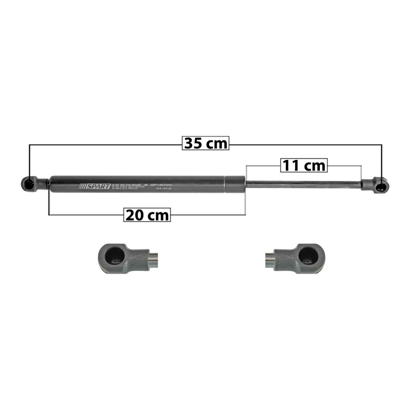 AMORTIGUADOR CAJUELA BMW SERIE 3 98-05 35 20 11 ENTRADA TIPO 1 ENTRADA 2 TIPO 1 350 78.68 35.69 290 65.19 29.57 SPART 8729 TUR