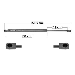AMORTIGUADOR 5TA PUERTA JEEP COMPASS 18-22 53.5 31 18 570 128.14 58.12 630 141.63 64.24 SPART TUR DER/ IZQTRASERA