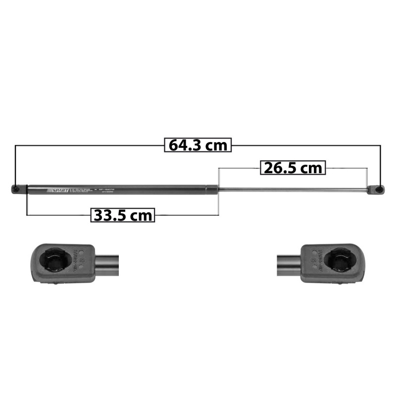 AMORTIGUADOR 5TA PUERTA MERCEDES ML 320 98-04 64.5 33.5 26.5 ENTRADA TIPO 9 ENTRADA 2 TIPO 9 480 107.91 48.95 540 121.4 55.07 SPART SP-5679 TUR DER/ IZQ