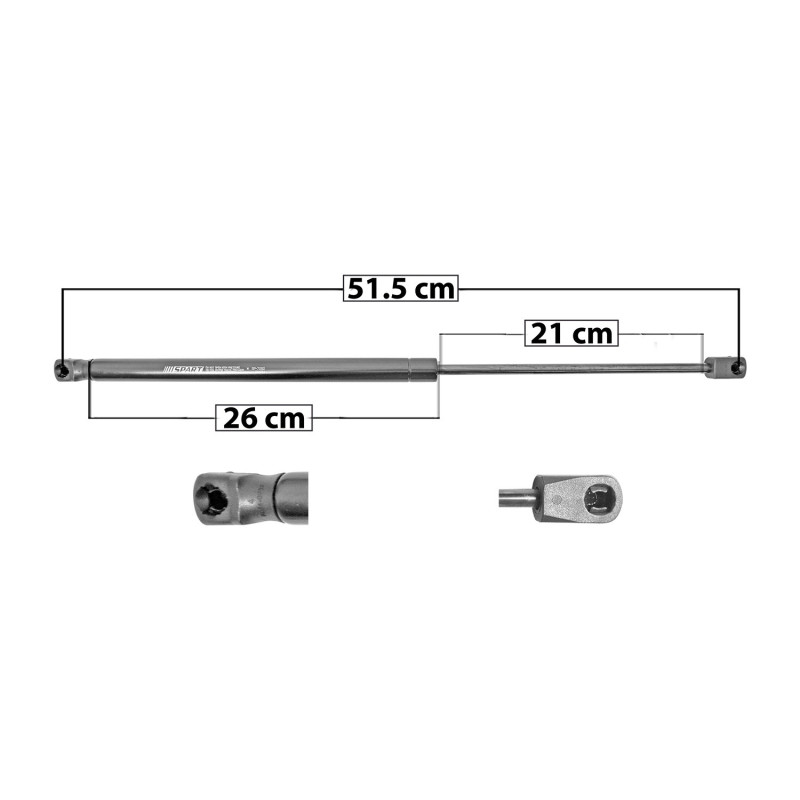 AMORTIGUADOR 5TA PUERTA NISSAN MURANO 09-14 51.5 26 21 ENTRADA TIPO 9 ENTRADA 2 TIPO 18 445 100.04 45.38 505 113.53 51.5 SPART 7282 TUR DER/ IZQ