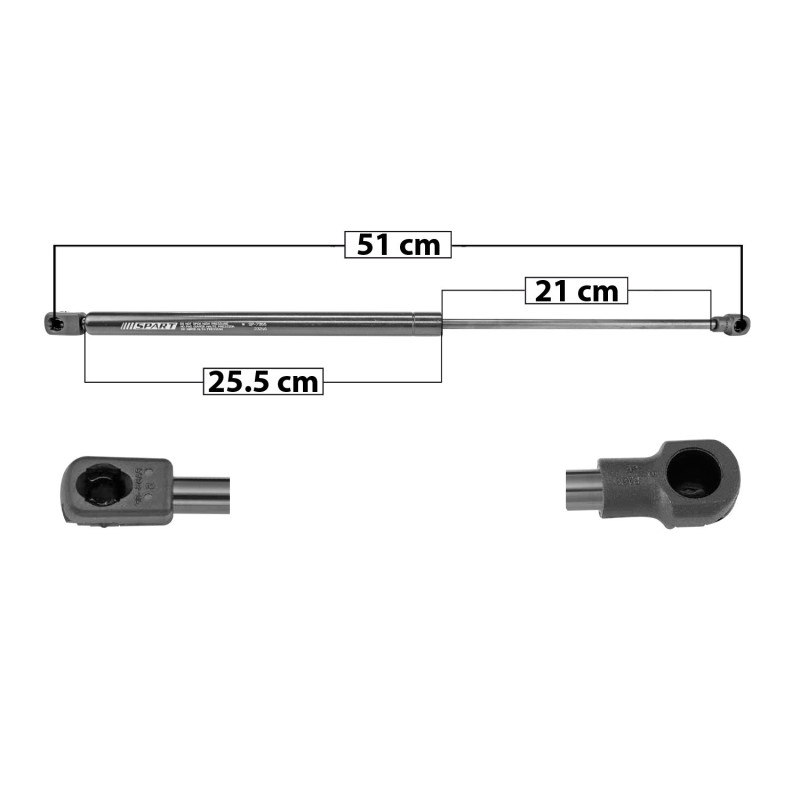 [51160MAN] AMORTIGUADOR 5TA PUERTA PEUGEOT 207 06-13 51 25.5 21 305 68.57 31.10 365 82.06 37.22 SPART TUR DER/ IZQTRASERA