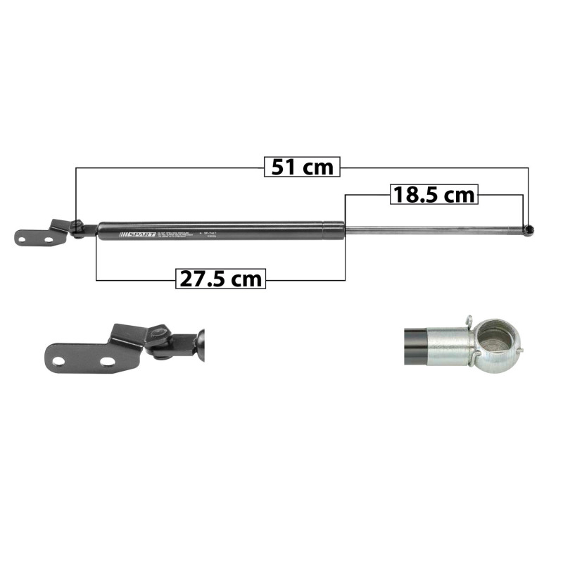 AMORTIGUADOR 5TA PUERTA SUBARU FORESTER 14-18 MANUAL 51 27.5 18.5 SPART TUR DERTRASERA