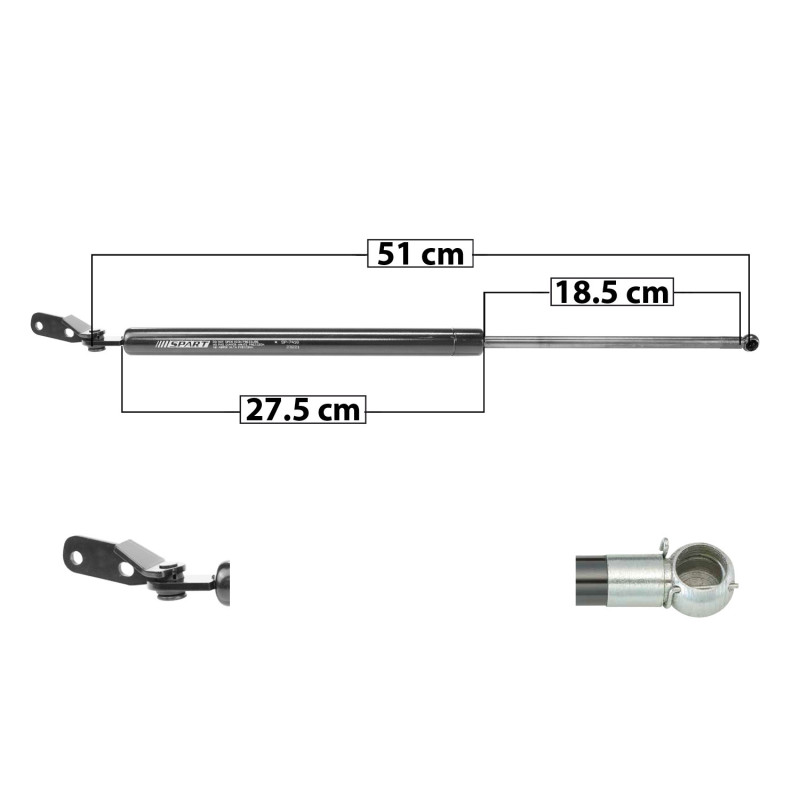 [51173MAN] AMORTIGUADOR 5TA PUERTA SUBARU FORESTER 14-18 MANUAL 51 27.5 18.5 SPART TUR IZQTRASERA