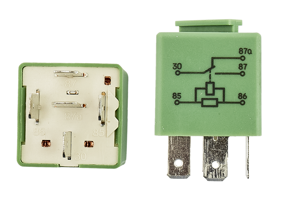 [93BG13A025A1B] RELAY FORD FIESTA 03-10 1.6 - KA 01-08 1.6 - FOCUS 00-06 2.0 / 5 PATAS COLOR VERDE - LUCES BRUCK