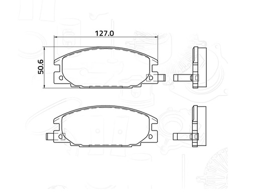 [7347-D363] BALATAS CHEVROLET TRUCK LUV DE 1997 AL 2005 DEL DC COD. 7347-D363 (115959)