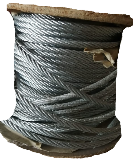 [GICABACGA7X7VI] CABLE ACERO GALVANIZADO 7X7 3/16 X1/4" 80 M VINYL GIMEX COD. (123621)