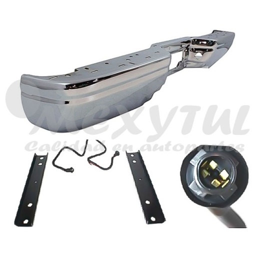 [FOSUP97DEFOECT] DEFENSA FORD PU/SUPER DUTY DE 1997 AL 2004 C/BRACKS C/HULE C/LUZ CROM TRAS (10700)EX+