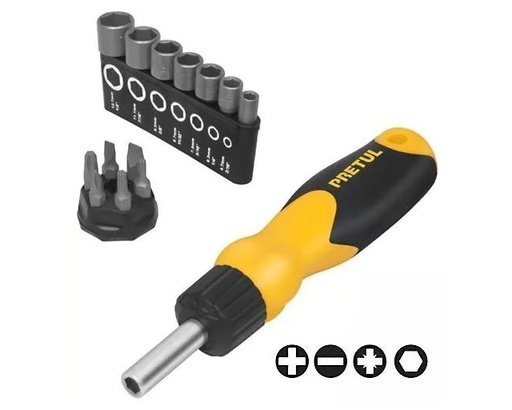 [PRDESTIMA13PU] DESARMADOR TIPO MATRACA CON 13 PUNTAS PRETUL COD. 22974DES-14P