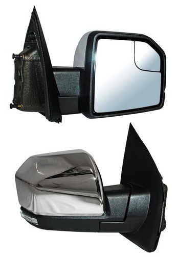[ELFPU15ECR] ESPEJO FORD PU / F150 15-20 ELECT CROM C/LUZ INF LED C/MEM C/DIRECC C/DESEMP C/PUNTO CIEGO AUTOABATIBLE DER