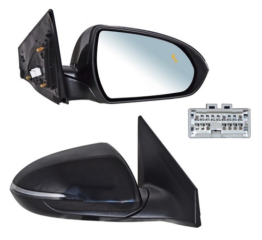 [ELHDEL19ER] ESPEJO HYUNDAI ELANTRA 19-20 ELECT P/PINTAR C/DESEMP C/SENSOR PUNTO CIEGO C/DIRECC 8 PINES DER TW