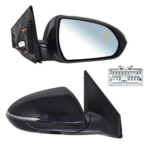 [ELHDEL19ER1] ESPEJO HYUNDAI ELANTRA 19-20 ELECT P/PINTAR C/DESEMP C/SENSOR PUTNO CIEGO C/DIRECC C/MEM 12 PINES DER TW