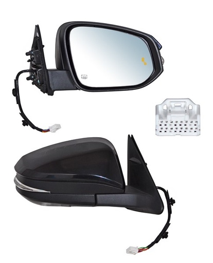 [ELTHL17ER1] ESPEJO TOYOTA HIGHLANDER 17-18 ELECT C/DIRECC C/LUZ INF C/MEM C/SENSOR PUNTO CIEGO 12 PINES DER TW