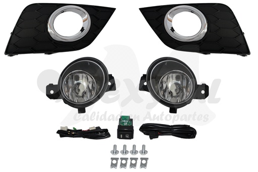 [NISEN16FAAHGLR] FARO AUX (NIEBLA) NISSAN SENTRA DE 2016 AL 2019 LINEA NVA C/REJILLA F/CROM JGO HGO (132525)