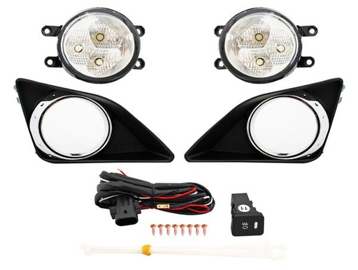 [19-5857BD05Z3] FARO AUX (NIEBLA) TOYOTA COROLLA 09-10 C/REJILLA C/LEDS BISEL CROM JGO **** TW
