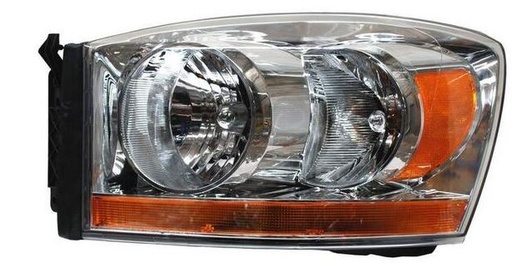 [20-6748-00-1N] FARO DODGE PICK UP 2006 AL 2008 C/FRANJA AMBAR FONDO CROM IZQ TYC PU