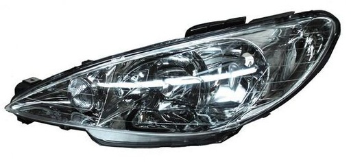 [20-6156-05-2B] FARO PEUGEOT 206 2001 AL 2009 LISO DOBLE AS IZQ TYC