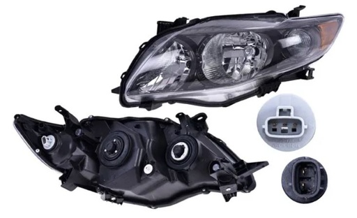 [FATO-CO09-ON2] FARO TOYOTA COROLLA 2009 AL 2010 FONDO NEG IZQ TYC *R