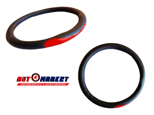 [IEC7051400] FUNDA VOLANTE NEG C/REFLEJANTE ROJO