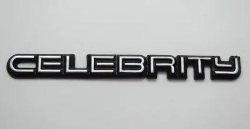 [CECHEIN88T] INSIGNIA ORIGINAL LETRAS CHEVROLET CELEBRITY C/ADHERIBLE 20X2CM CROM C/BASE NEG 1 PZA (L C-100)