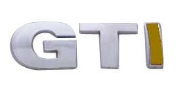 [VOGTIINSLECRAM] INSIGNIA ORIGINAL VOLKSWAGEN GTI LETRAS CROMDAS / AMARILLO 