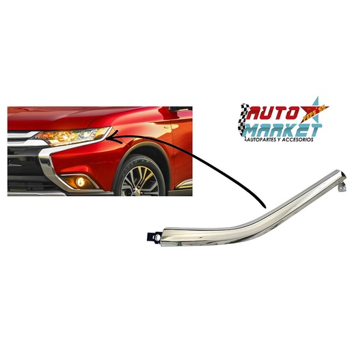 [MIOUT16MFAHGCRSL] MOLDURA (BISEL) FARO MITSUBISHI OUTLANDER 2016 AL 2017 CROM IZQ HGO (131170)