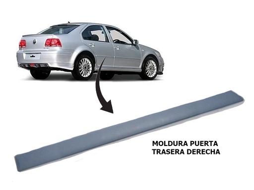[VOJET08MPUTR] MOLDURA PUERTA VOLKSWAGEN JETTA CLASICO DE 2008 AL 2014 TRAS DER (119567) AE TW