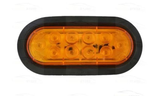 [RAPLATRLALEA10MOVOR] PLAFON 10 LEDS çMBAR OVALADO ALTA/BAJA C/BISEL NEG 12V COD. FEC3000800 (129773)