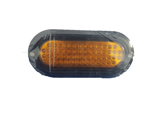 [129822] PLAFON 56 LEDS çMBAR OVALADO BAJA/ESTROBO C/BISEL NEG 12V 1 PZA